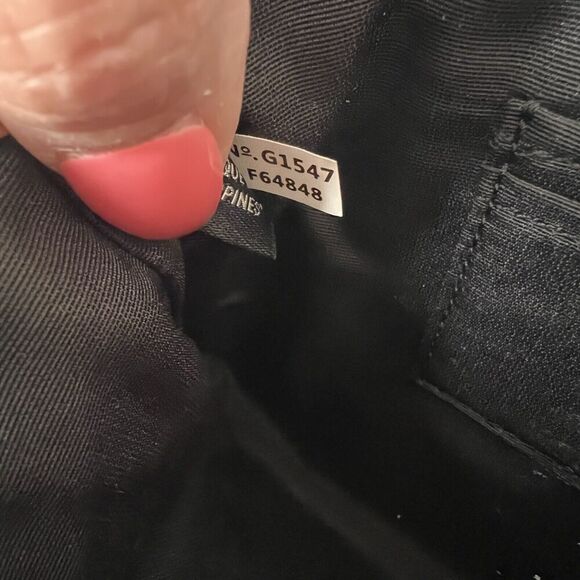 Coach Morgan Crossgrain Leather Clutch Wristlet Black Saddle Color Block - Picture 8 of 8